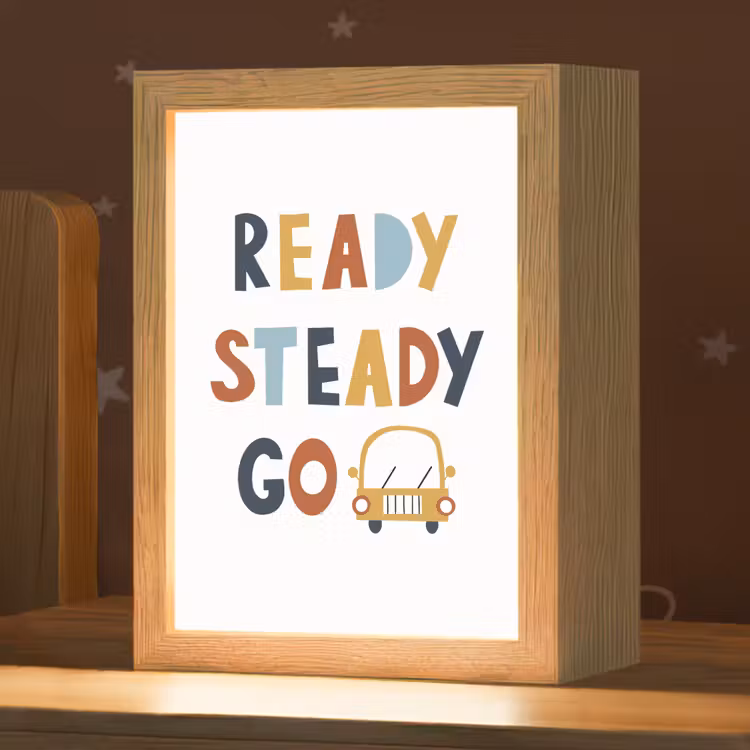 Nachtlampje - Kinderen - Auto - Wit - Quote - Ready Steady GO — 1