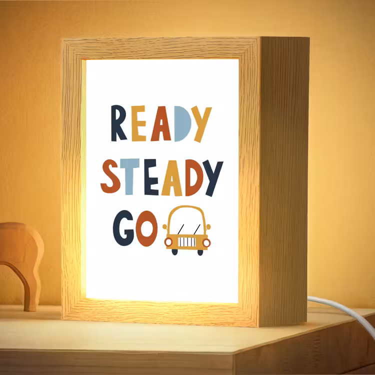 Nachtlampje - Kinderen - Auto - Wit - Quote - Ready Steady GO — 4