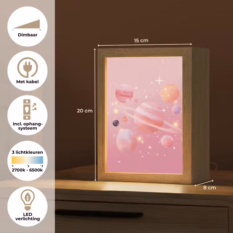 Nachtlampje - Planeten - Roze - Sterren — 2