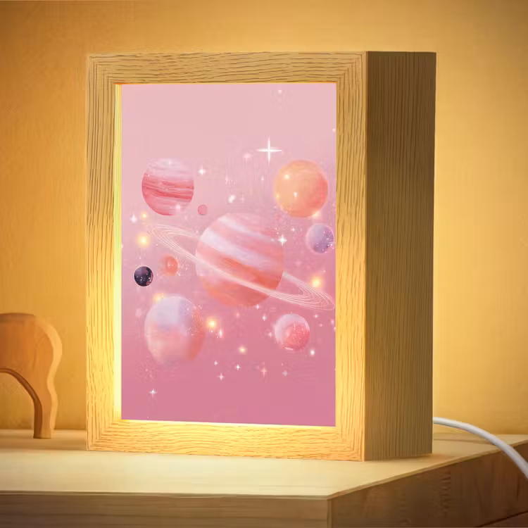 Nachtlampje - Planeten - Roze - Sterren — 4