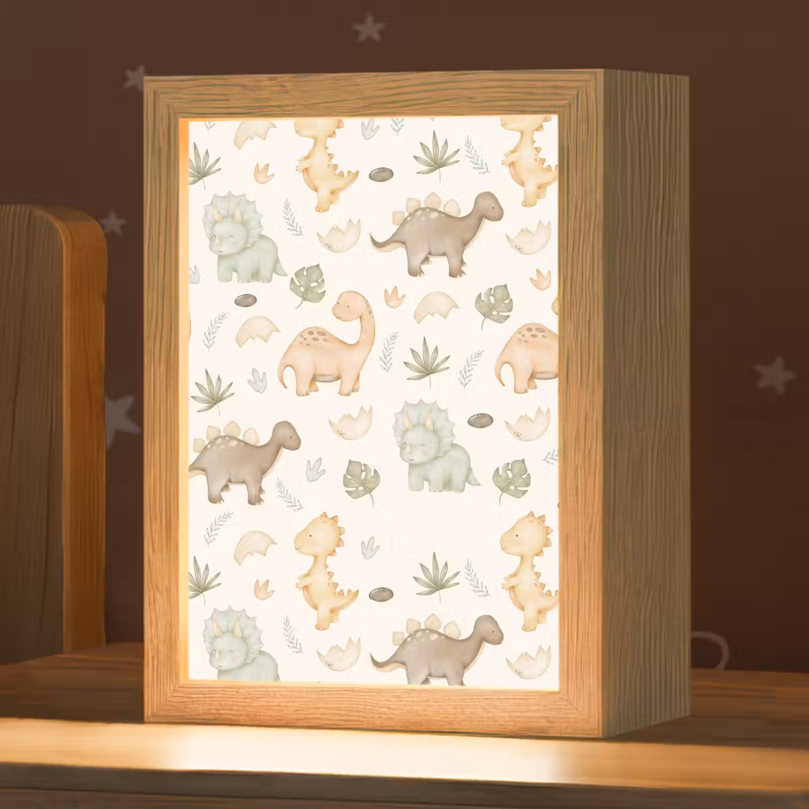 Nachtlampje - Dino - Patroon - Pastel — 1