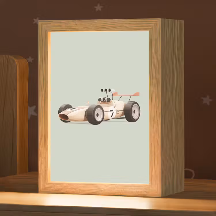 Nachtlampje - Beige - Raceauto - Groen — 1