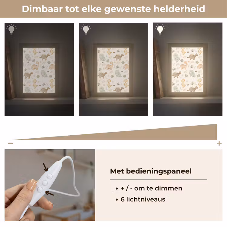 Nachtlampje - Dino - Patroon - Pastel — 6