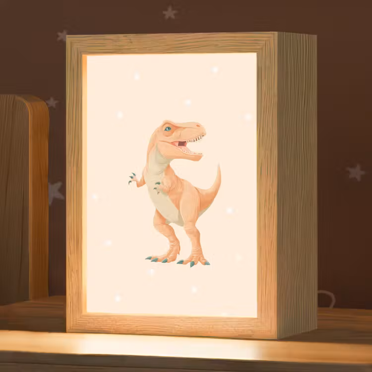 Nachtlampje - Dino - T-Rex - Oranje - Stippen — 1