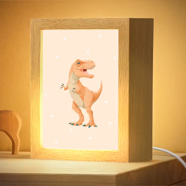 Nachtlampje - Dino - T-Rex - Oranje - Stippen — 4