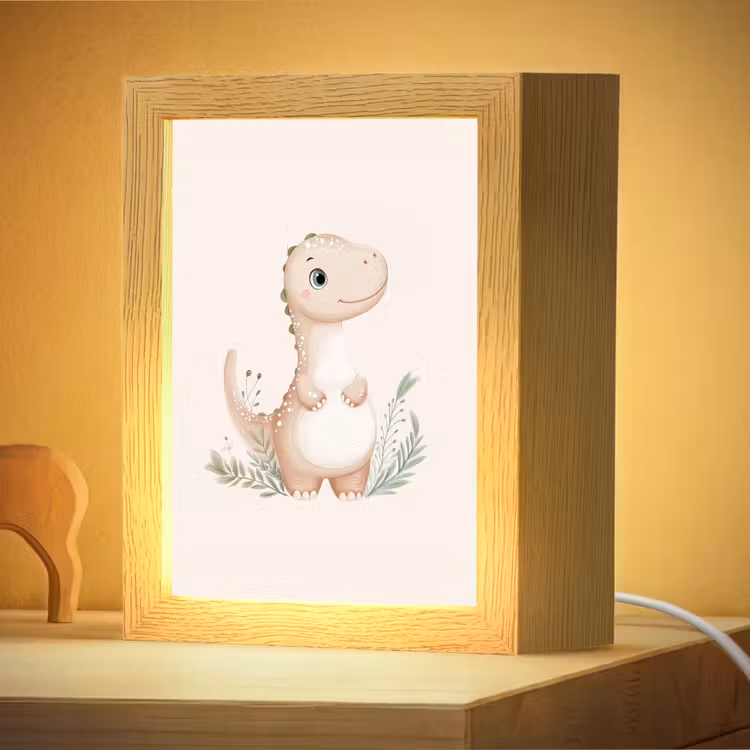 Nachtlampje - Dinosaurus - Bladeren - Pastel — 4