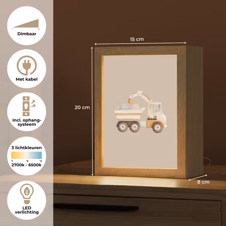 Nachtlampje - Kiepwagen - Auto - Beige — 2