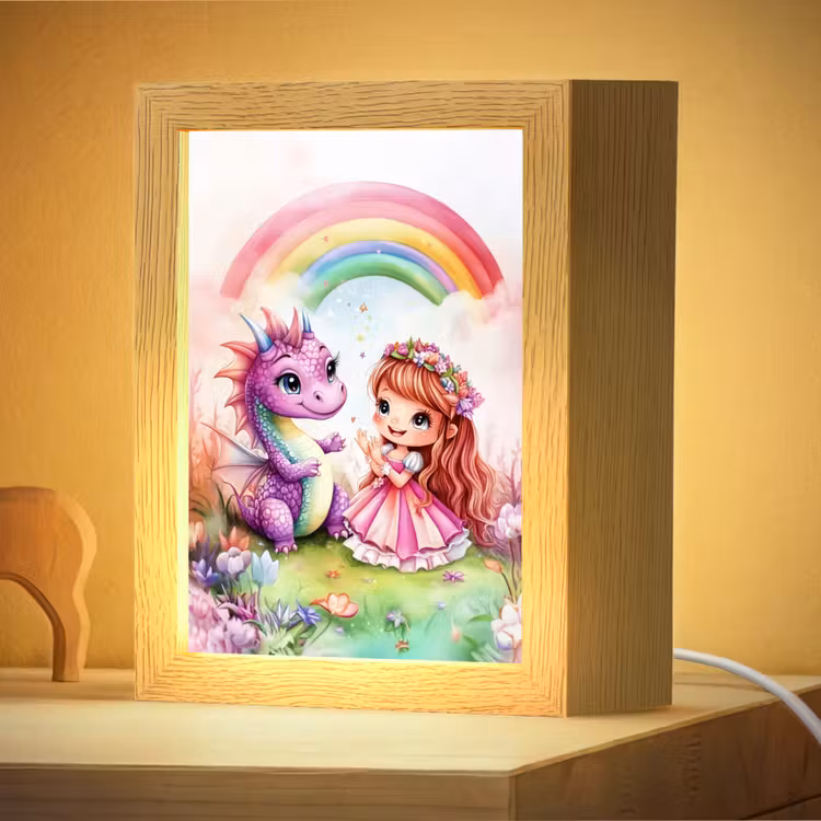 Nachtlampje - Meisje - Draak - Regenboog — 4