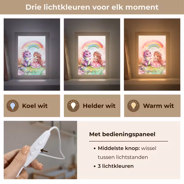 Nachtlampje - Meisje - Draak - Regenboog — 5