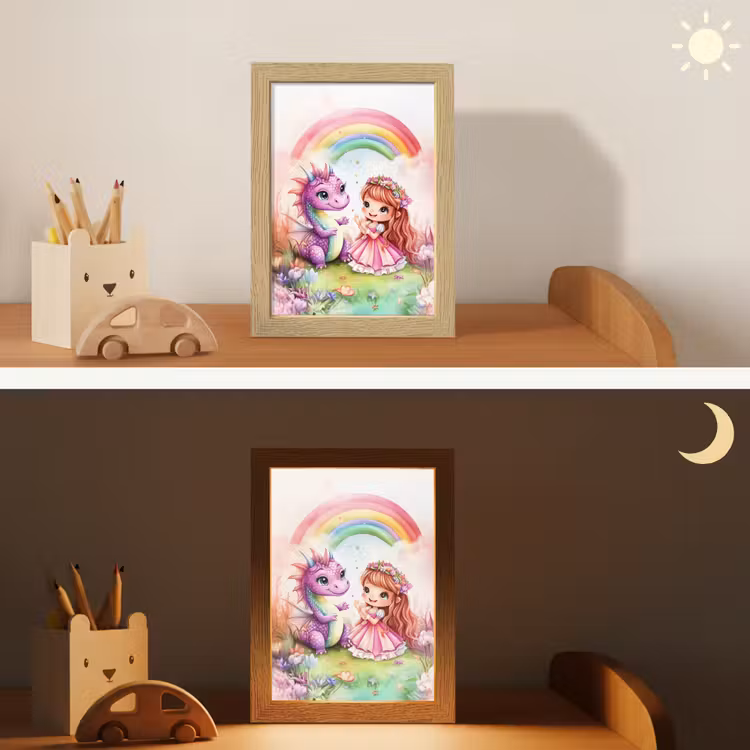 Nachtlampje - Meisje - Draak - Regenboog — 7