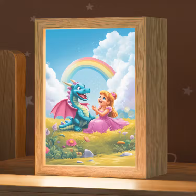 Nachtlampje - Prinses - Draak - Regenboog — 1