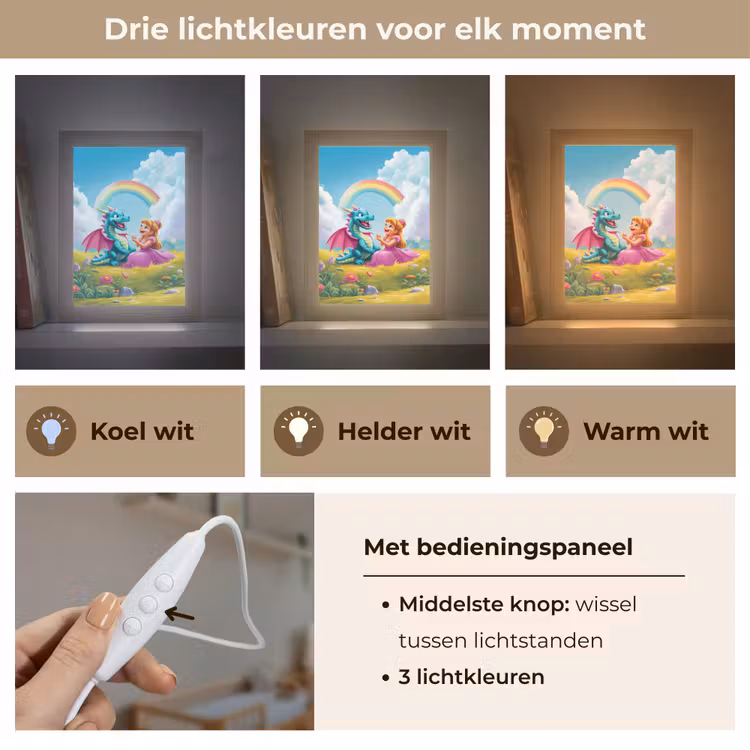 Nachtlampje - Prinses - Draak - Regenboog — 5