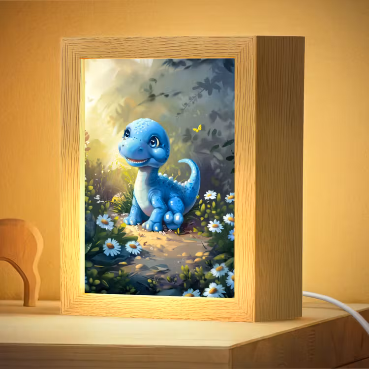Nachtlampje - Dino - Blauw - Baby - Dinosaurus — 4
