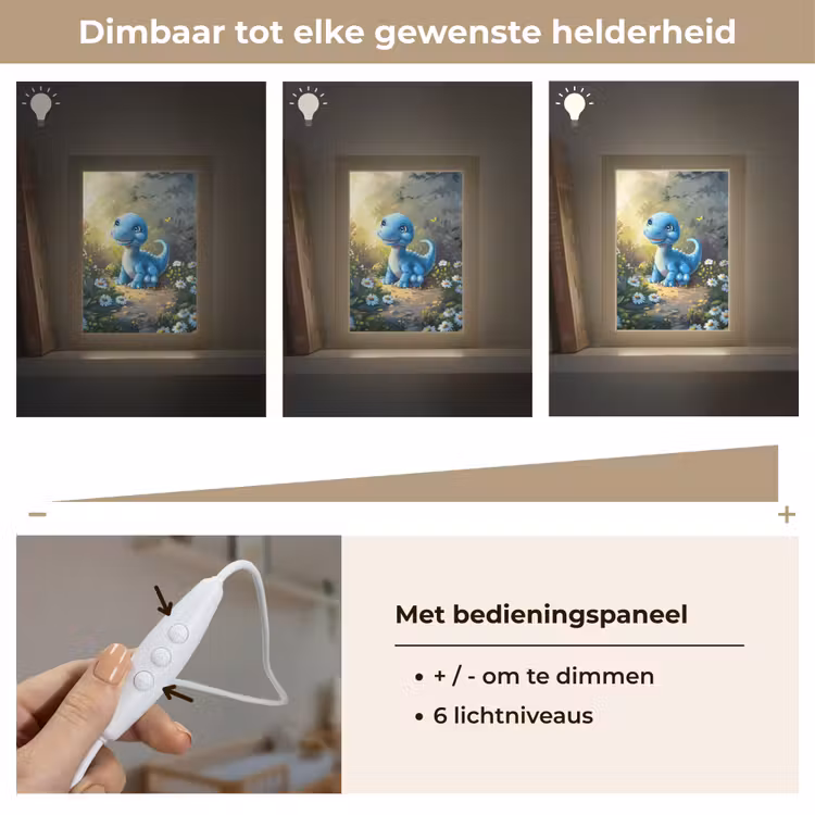 Nachtlampje - Dino - Blauw - Baby - Dinosaurus — 6