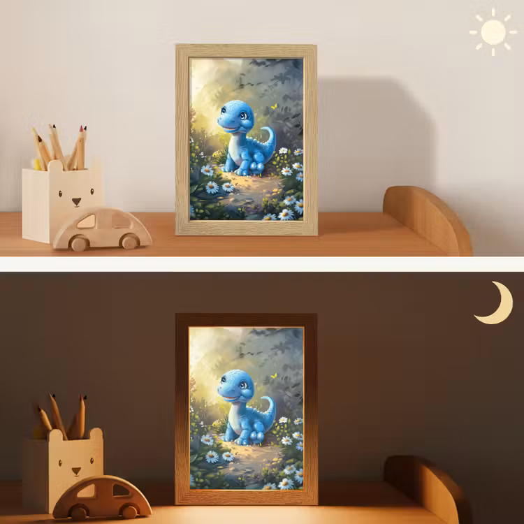 Nachtlampje - Dino - Blauw - Baby - Dinosaurus — 7