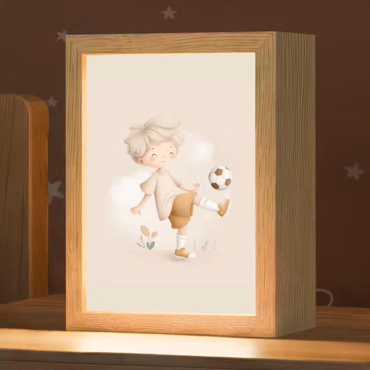 Nachtlampje - Jongen - Beige - Minimalistisch - Voetbal — 1