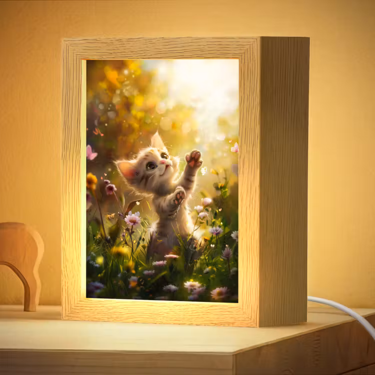 Nachtlampje - Kitten - Dier - Natuur - Bloemen — 4