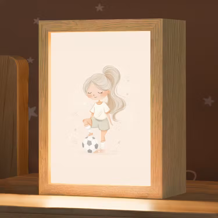 Nachtlampje - Meisje - Voetbal - Beige — 1