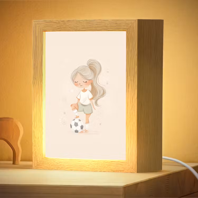 Nachtlampje - Meisje - Voetbal - Beige — 4