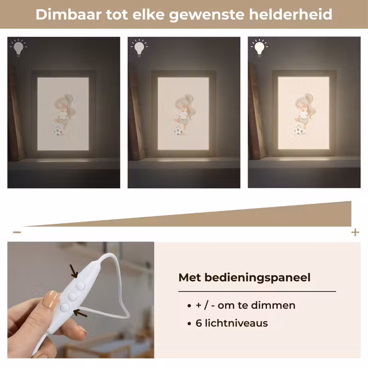 Nachtlampje - Meisje - Voetbal - Beige — 6
