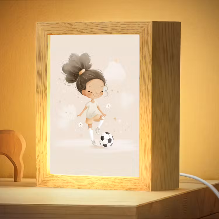 Nachtlampje - Meisje - Voetbal - Beige — 4
