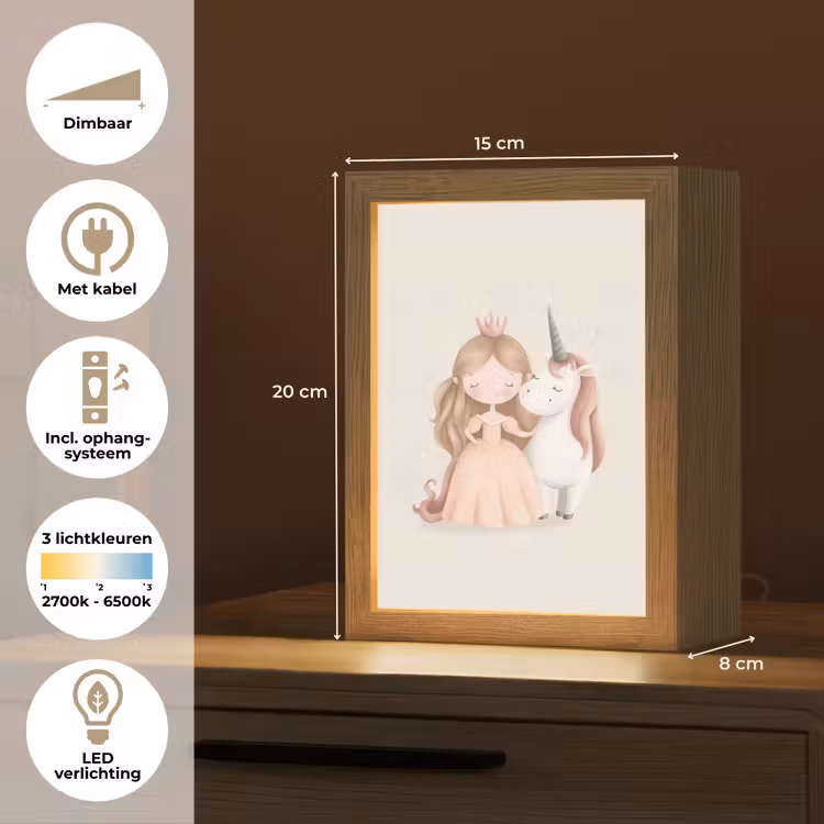 Nachtlampje - Prinses - Eenhoorn - Pastel — 2