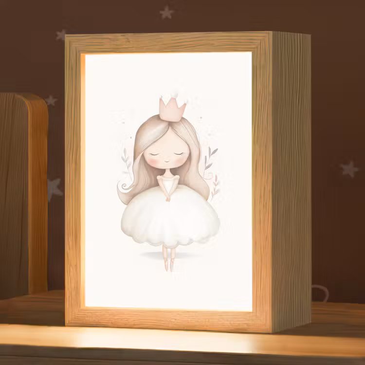 Nachtlampje - Prinses - Jurk - Kroon - Pastel — 1