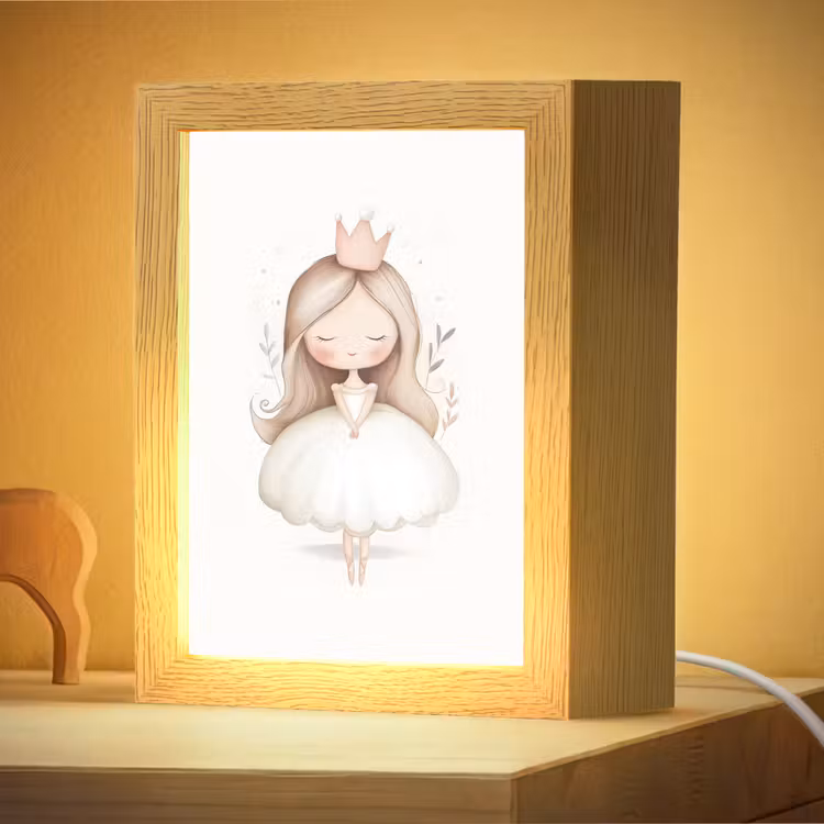 Nachtlampje - Prinses - Jurk - Kroon - Pastel — 4