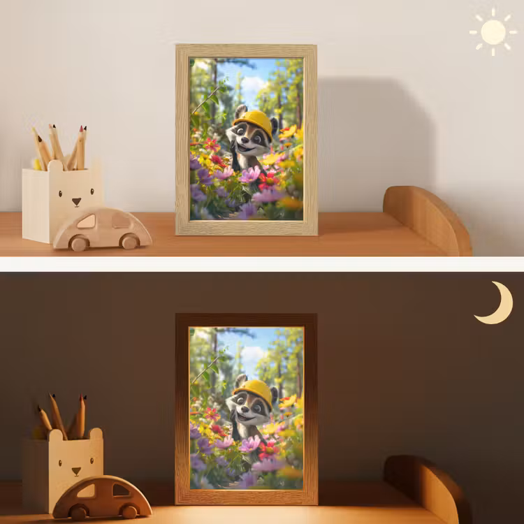 Nachtlampje - Wasbeer - Natuur - Bloemen - Bouwhelm — 7