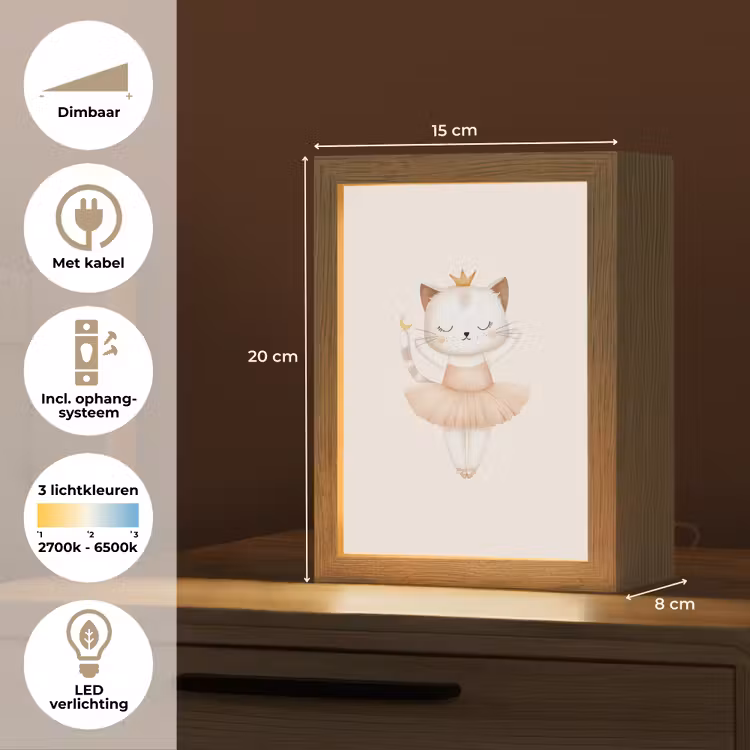 Nachtlampje - Ballerina - Kitten - Beige — 2