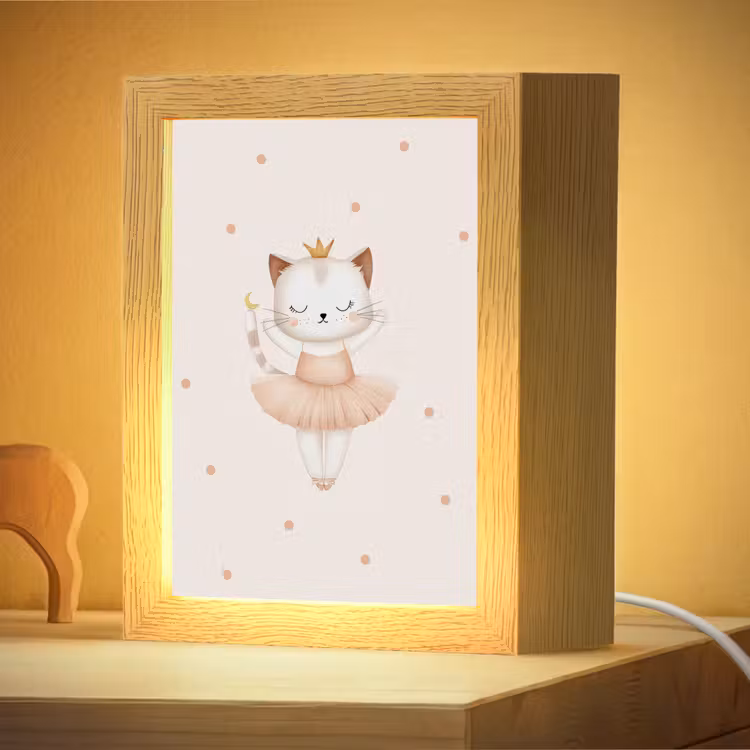 Nachtlampje - Ballerina - Kitten - Beige - Stippen — 4