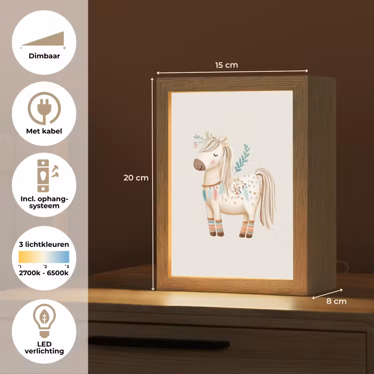 Nachtlampje - Bohemian - Paard - Beige — 2
