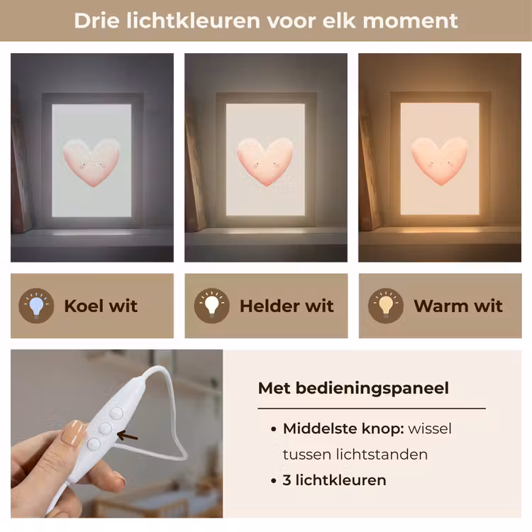 Nachtlampje - Hart - Gezicht - Roze — 5