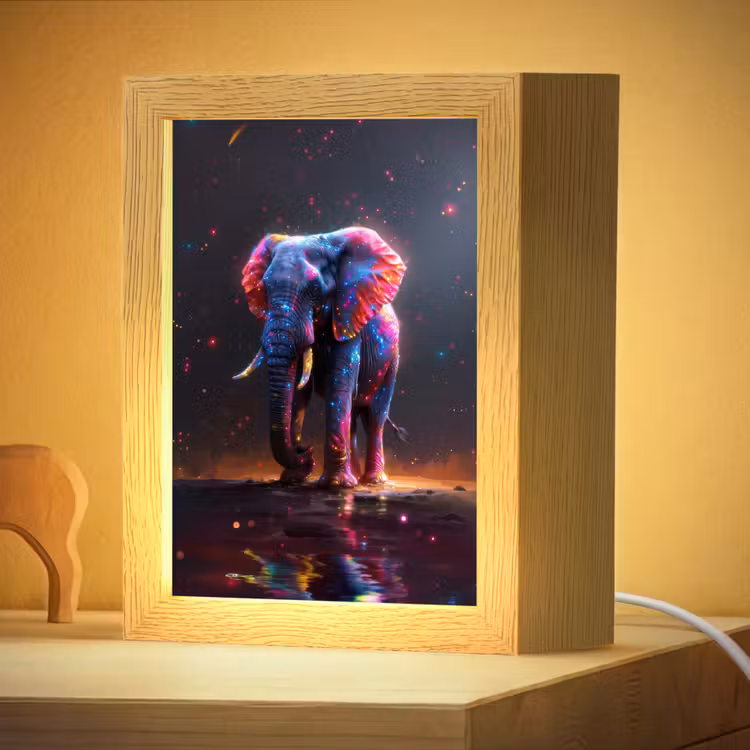 Nachtlampje - Olifant - Kleuren - Sterren - Dier — 4