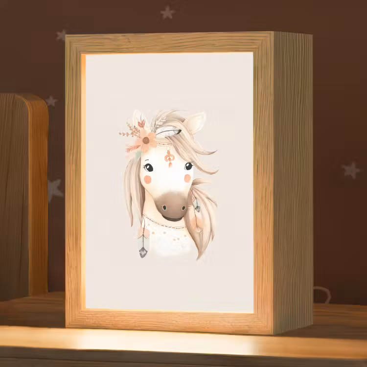 Nachtlampje - Paard - Bohemian - Pastel — 1