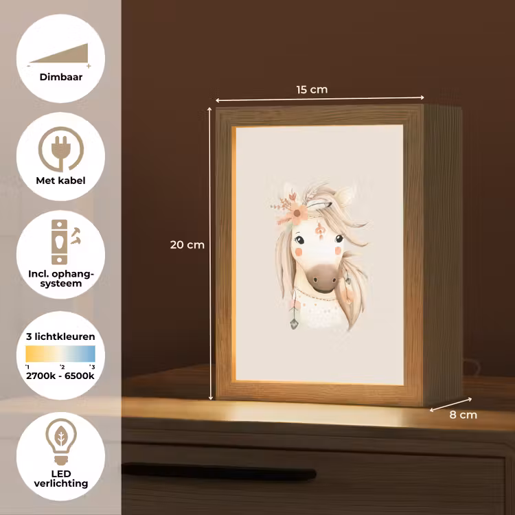 Nachtlampje - Paard - Bohemian - Pastel — 2