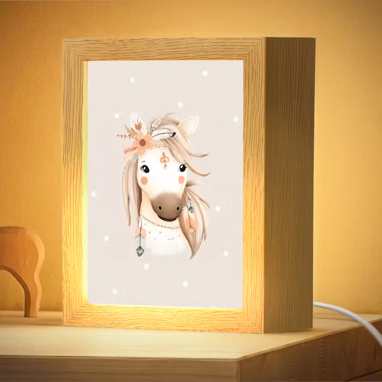 Nachtlampje - Paard - Bohemian - Pastel - Stippen — 4