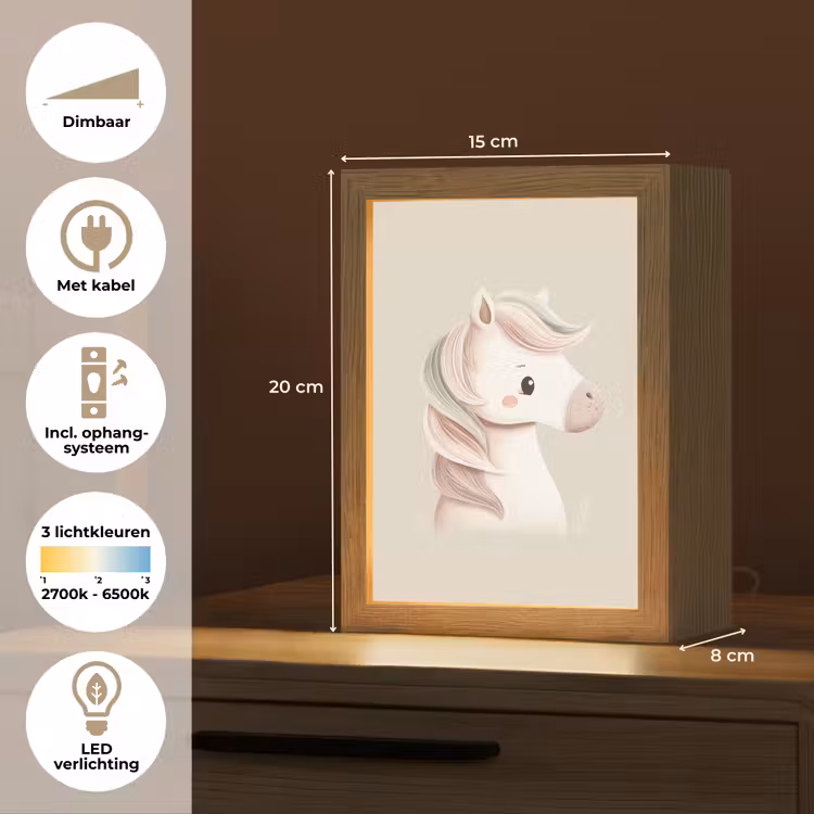 Nachtlampje - Pony - Minimalistisch - Pastel — 2