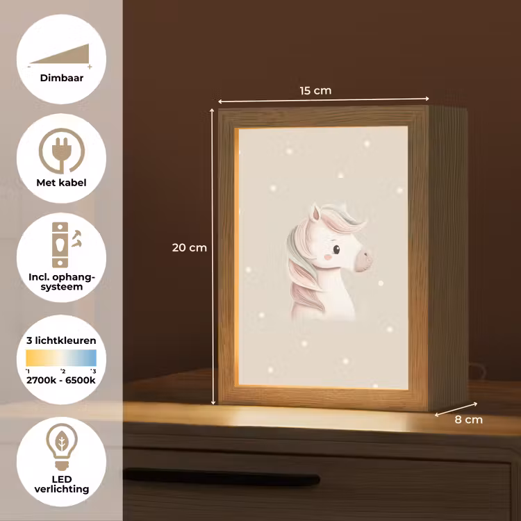 Nachtlampje - Pony - Minimalistisch - Pastel - Stippen — 2