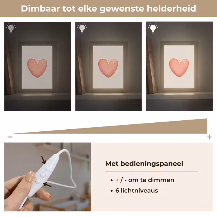 Nachtlampje - Rood - Hart - Beige — 6