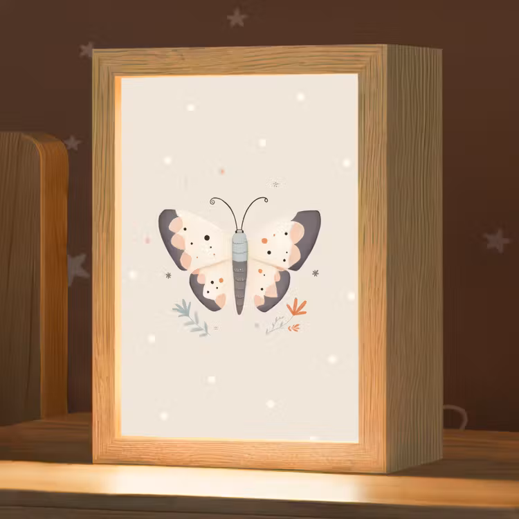 Nachtlampje - Vlinder - Minimalistisch - Pastel - Stippen — 1