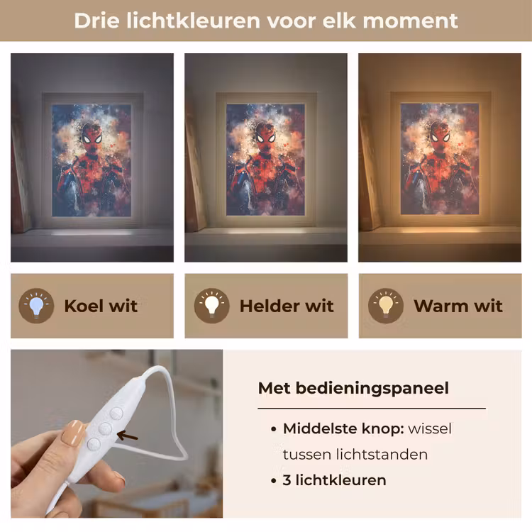 Nachtlampje - Superheld - Jongens - Rook - Kleuren — 5