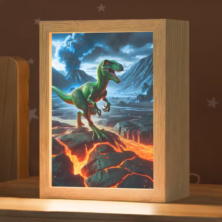 Nachtlampje - Dino - Lava - Groen - Jongens — 1