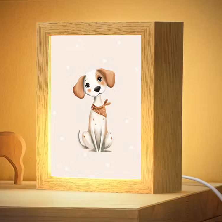 Nachtlampje - Hond - Pup - Beige - Stippen — 4