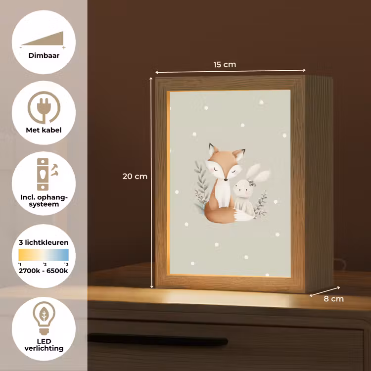 Nachtlampje - Minimalistisch - Dieren - Bladeren - Stippen — 2