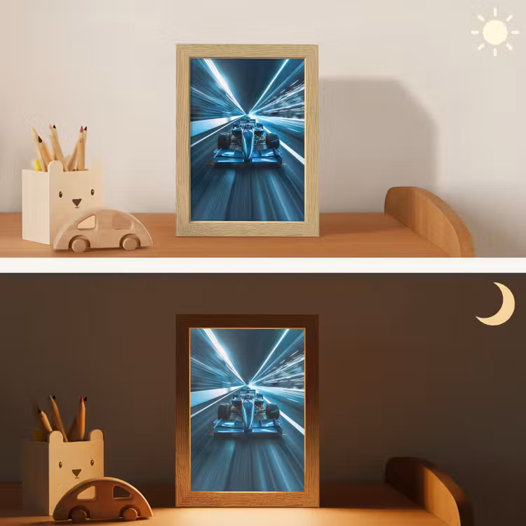 Nachtlampje - Race - Auto - Formule 1 - Jongens - Blauw — 7