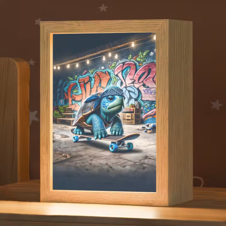 Nachtlampje - Schildpad - Graffiti - Skateboard - Jongens — 1