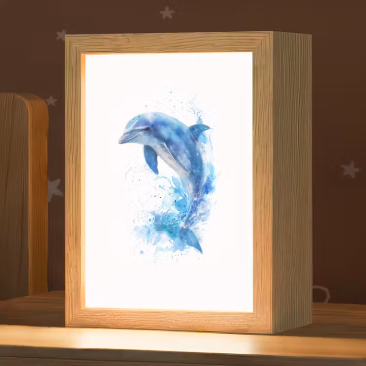 Nachtlampje - Dolfijn - Water - Blauw — 1