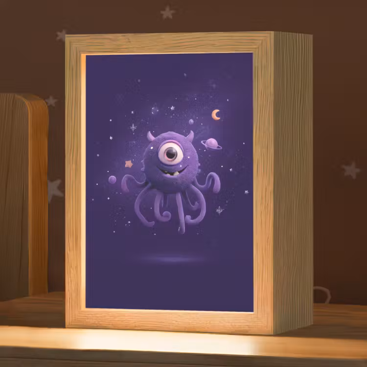 Nachtlampje - Monster - Paars - Ruimte — 1