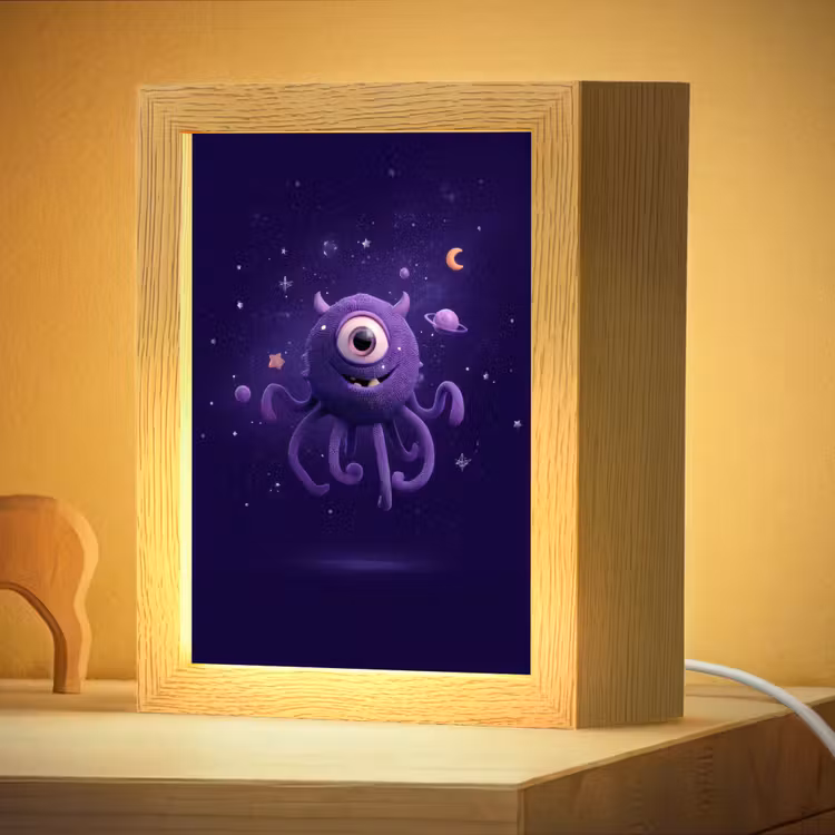 Nachtlampje - Monster - Paars - Ruimte — 4